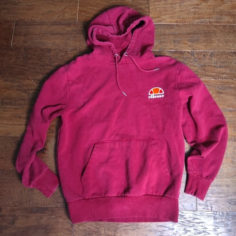 Ellesse Red Logo Hoodie SHS02216 Pullover Unisex Medium Streetwear - Picture 2 of 11